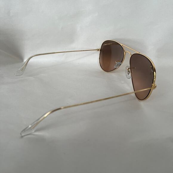 New Ray-Ban RB3025 Aviator Sunglasses Gold Frame Gradient Brown Lens 55mm Case - Picture 8 of 14
